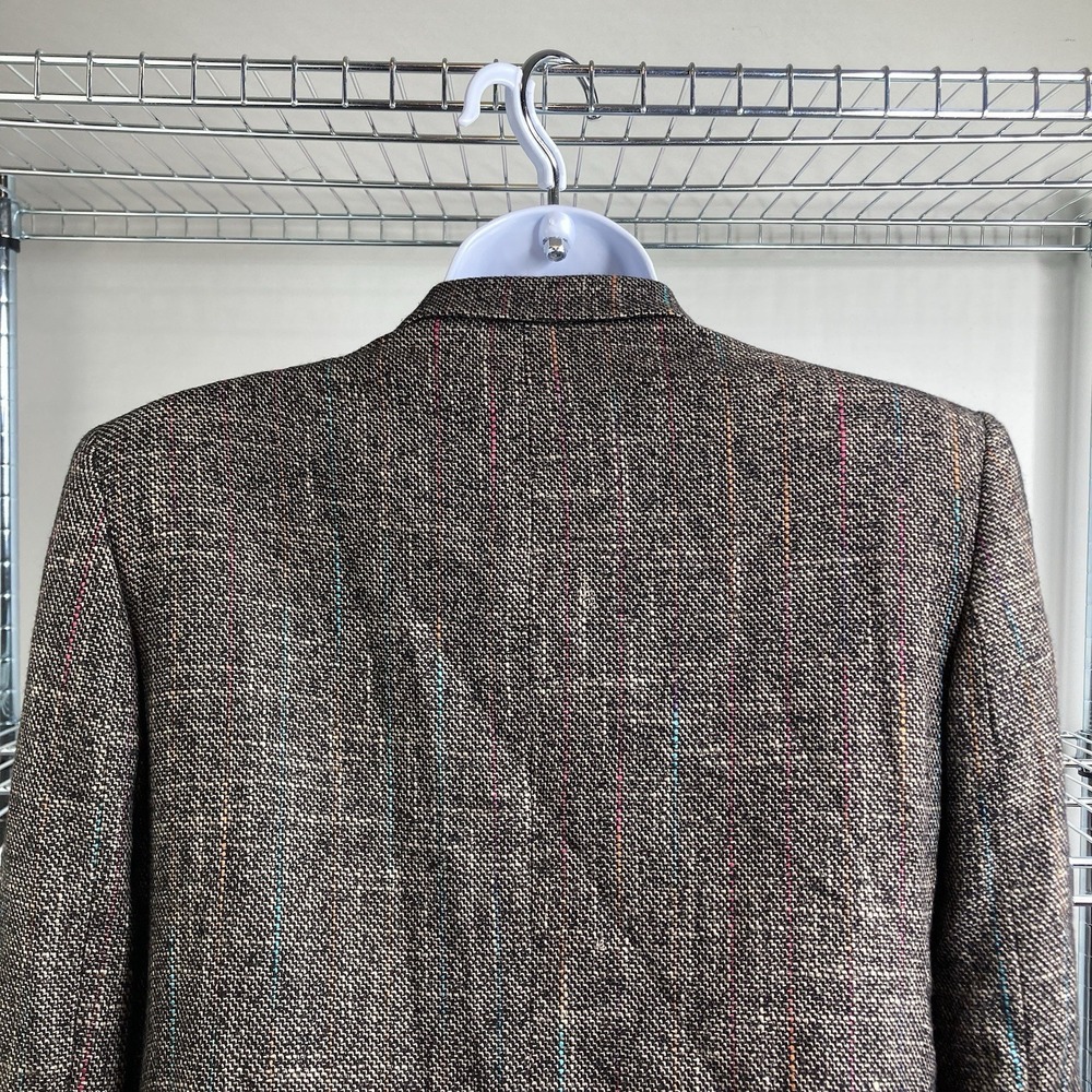 VTG 90 BRETTON PLACE Gray Wool-Blend Tweed Blazer Sz 6 Old Money Academia Preppy - Picture 11 of 12